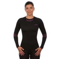 Camiseta Interior Térmica De Esquí Mujer Wedze Ski 580 Negro