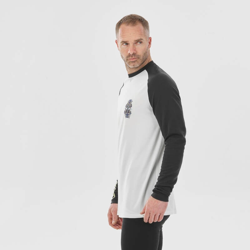 WEDZE Camiseta Térmica De Esquí Hombre - BL 590 Brokovich Lana Merina - Negro Blanco 4 WEDZE Camiseta Térmica De Esquí Hombre - BL 590 Brokovich Lana Merina - Negro Blanco - Imagen 2