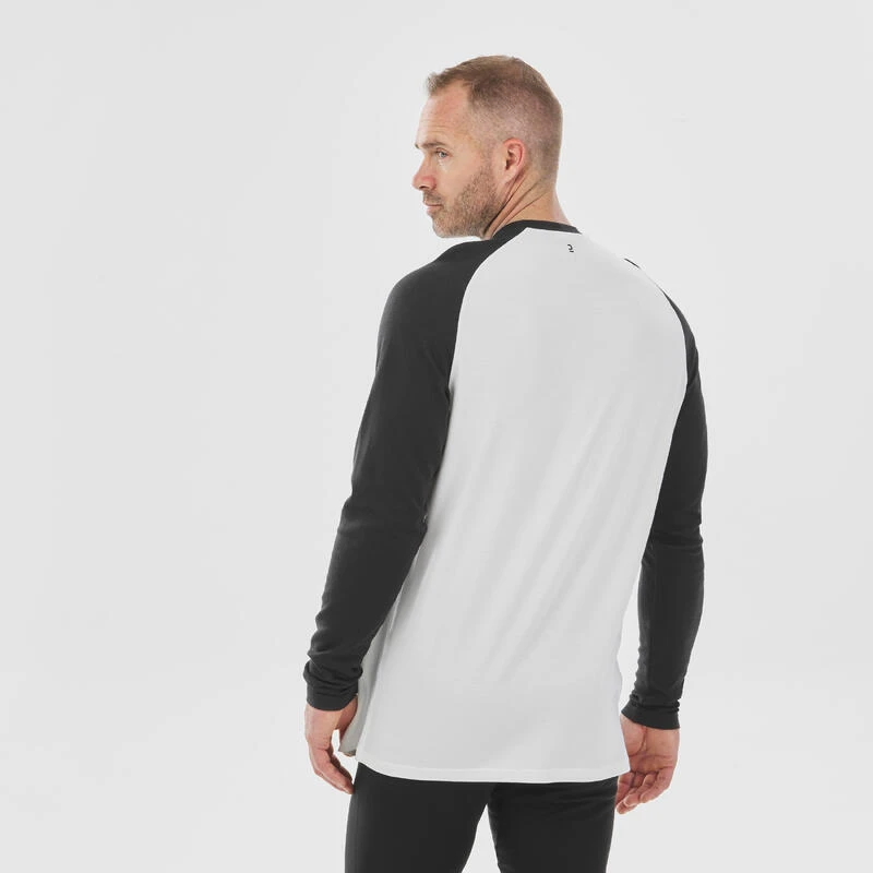 WEDZE Camiseta Térmica De Esquí Hombre - BL 590 Brokovich Lana Merina - Negro Blanco 5 WEDZE Camiseta Térmica De Esquí Hombre - BL 590 Brokovich Lana Merina - Negro Blanco - Imagen 3