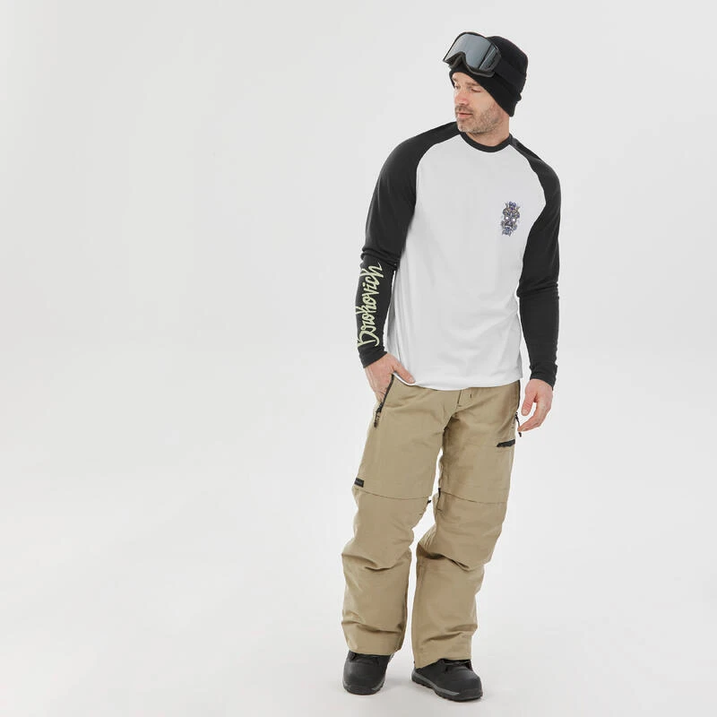 WEDZE Camiseta Térmica De Esquí Hombre - BL 590 Brokovich Lana Merina - Negro Blanco 6 WEDZE Camiseta Térmica De Esquí Hombre - BL 590 Brokovich Lana Merina - Negro Blanco - Imagen 4