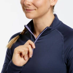 Camiseta Térmica Interior De Esquí Y Nieve 1/2 Cremallera Mujer Wedze 500 Azul -Equipo De Esquí camiseta termica interior de esqui y nieve 12 cremallera mujer wedze 500 azul 3