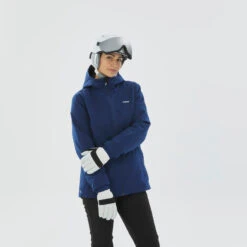 Equipo De Esquí 9 Chaqueta De Esquí Y Nieve Impermeable Mujer Wedze Ski-P JKT100 Azul