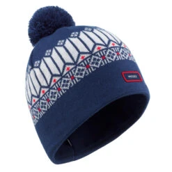GORRO DE INVIERNO ADULTO WEDZE JACQUARD BLANCO AZUL -Equipo De Esquí gorro de invierno adulto wedze jacquard azul blanco