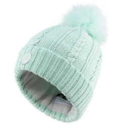 WEDZE Gorro De Invierno Niños Trenzas De Lana Verde -Equipo De Esquí gorro de invierno nios trenzas de lana verde 4