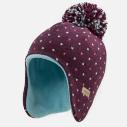 WEDZE Gorro De Invierno Peruano Bebé Violeta Y Azul Turquesa -Equipo De Esquí gorro de invierno peruano bebe violeta y azul turquesa 1