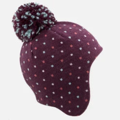 WEDZE Gorro De Invierno Peruano Bebé Violeta Y Azul Turquesa -Equipo De Esquí gorro de invierno peruano bebe violeta y azul turquesa 3