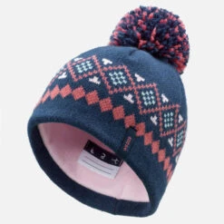 WEDZE Gorro Y Braga De Cuello De Bebé Esquí / Trineo De Lunares Azul Marino Y Rosa -Equipo De Esquí gorro y braga de cuello de bebe esqui trineo de lunares azul marino y rosa 3